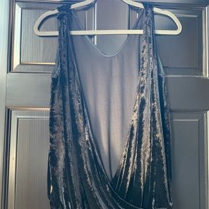 Open-Back Velvet Sleeveless Top